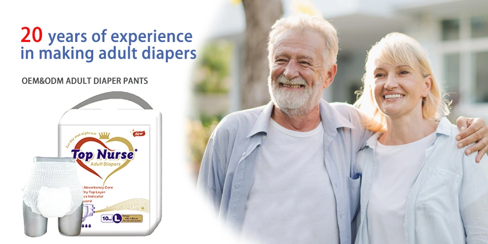 Disposable and Fluff Pulp Material Adult Pull up Pants Diaper in China