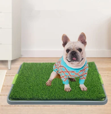 Großhandel mit Kunstrasen-Welpenunterlage für Hunde und kleine Haustiere, wiederverwendbare Töpfchen-Trainingsunterlage mit Tablett